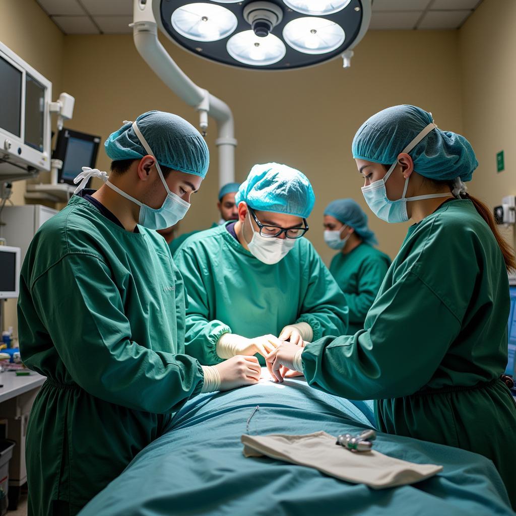 Medical Staff of the 586th Field Hospital Treating Patients