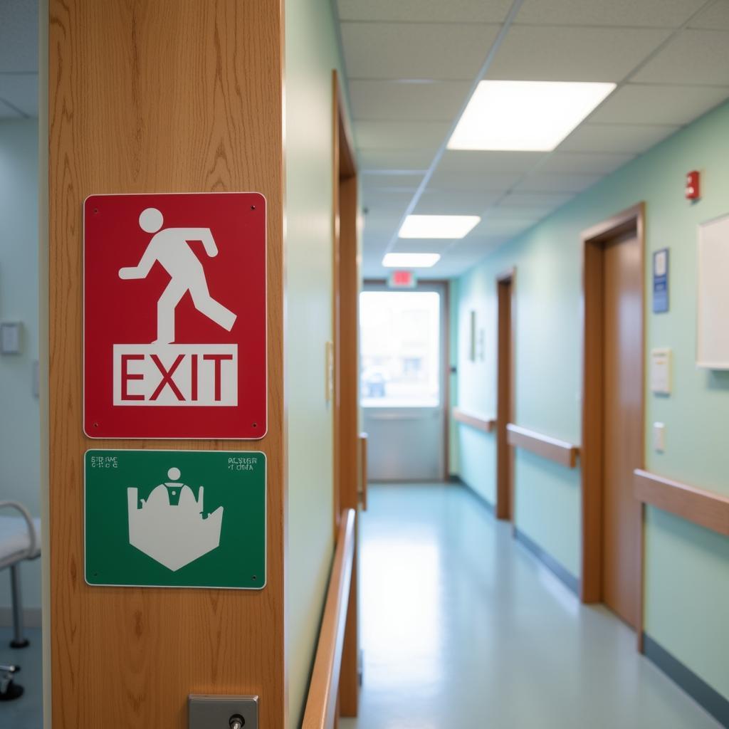 Accessible Emergency Exit Sign in Hospital