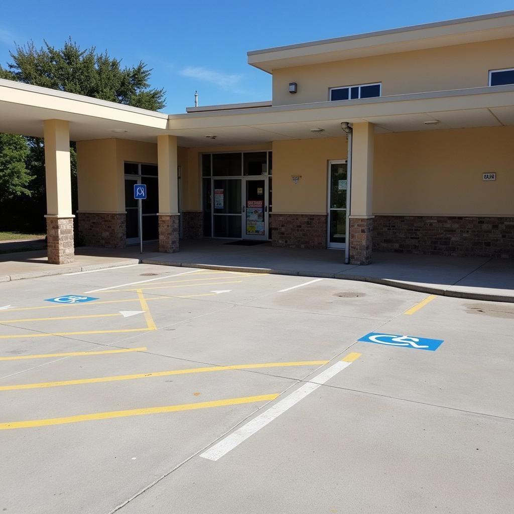 Accessible parking spaces at Bellevue Hospital.