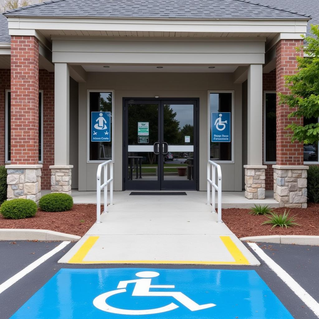 ADA accessible entrance at a Meridian veterinary clinic