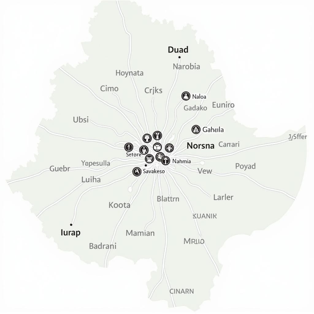 Map of Addis Ababa with Hospital Locations