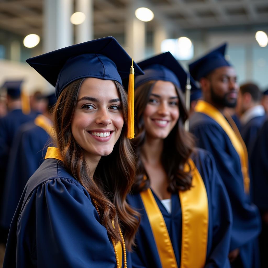 Graduates Celebrating their Achievements at an Air and Hospitality Academy Commencement