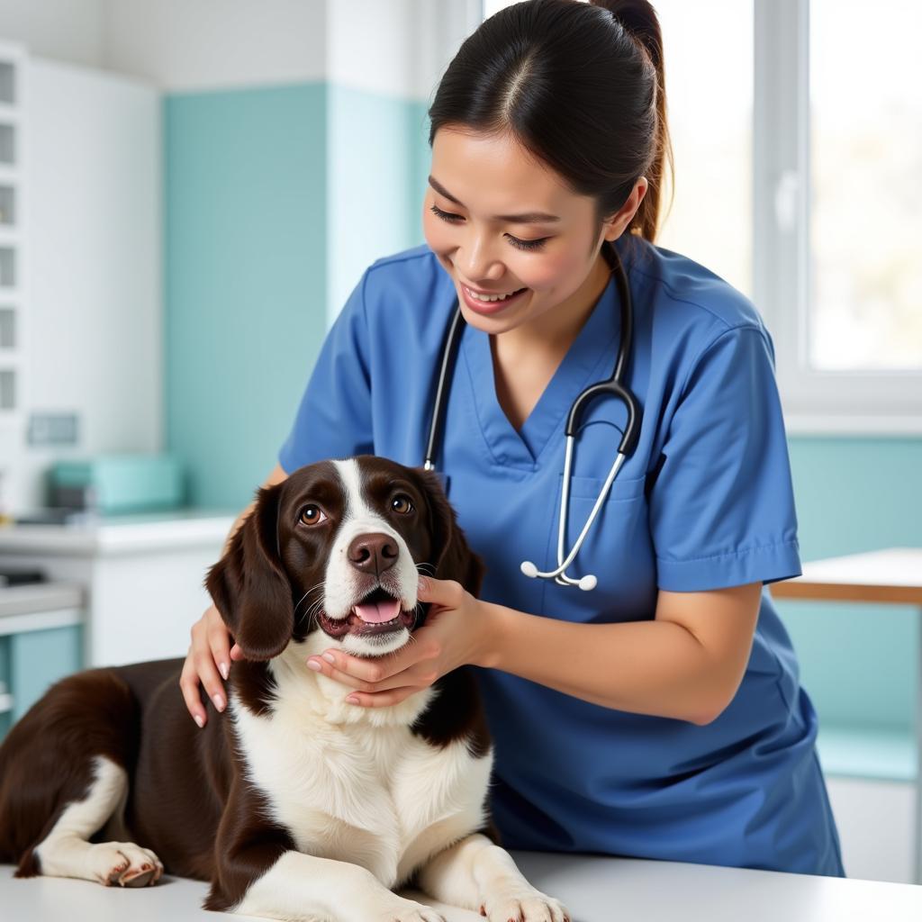 Veterinarian Examining a Dog at Al Lynn Animal Hospital