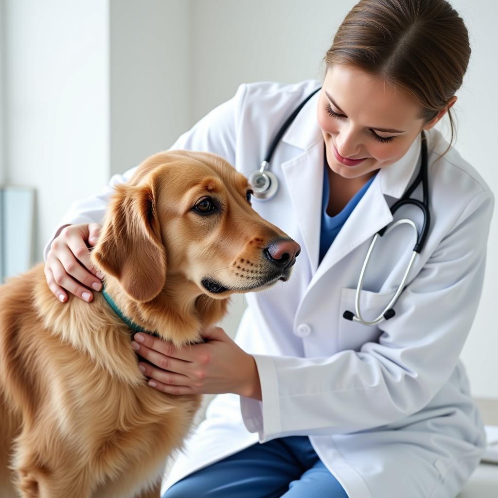 Veterinarian Examining a Dog in Albertville Animal Hospital