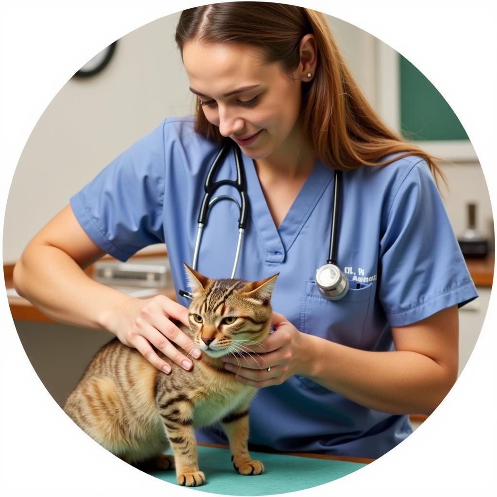 Veterinarian Examining a Cat at Algona Animal Hospital