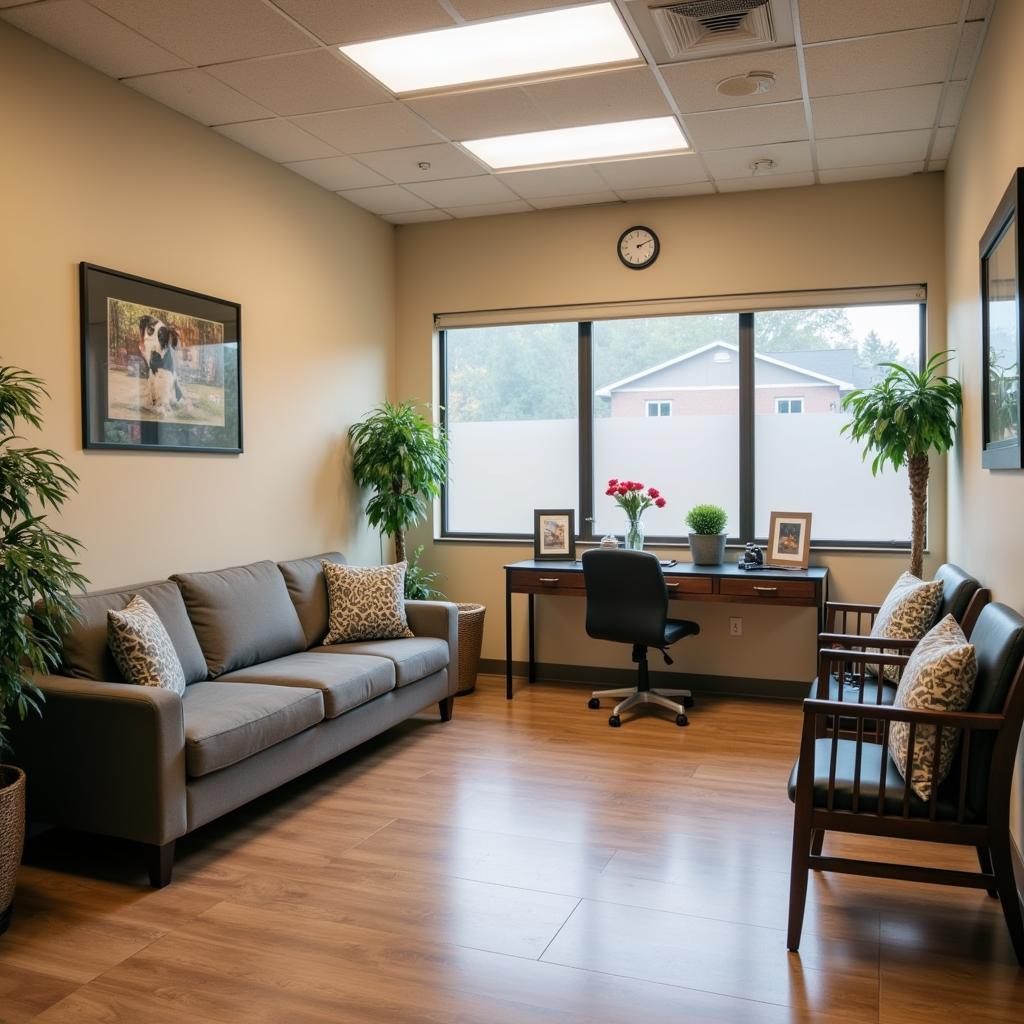 Comfortable Waiting Area at All Creatures Animal Hospital