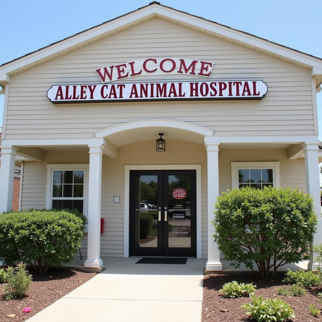 Exterior view of Alley Cat Animal Hospital in Red Oak, TX