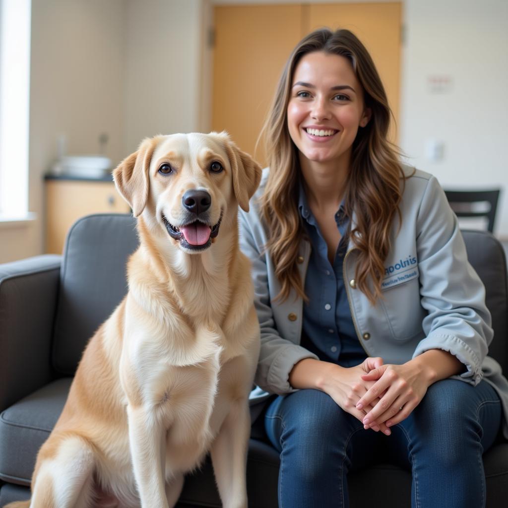 Amclare Vet Happy Dog and Owner