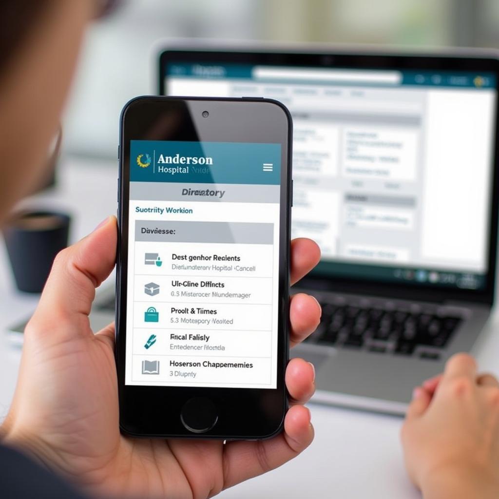 Accessing the Anderson Hospital Directory on Mobile