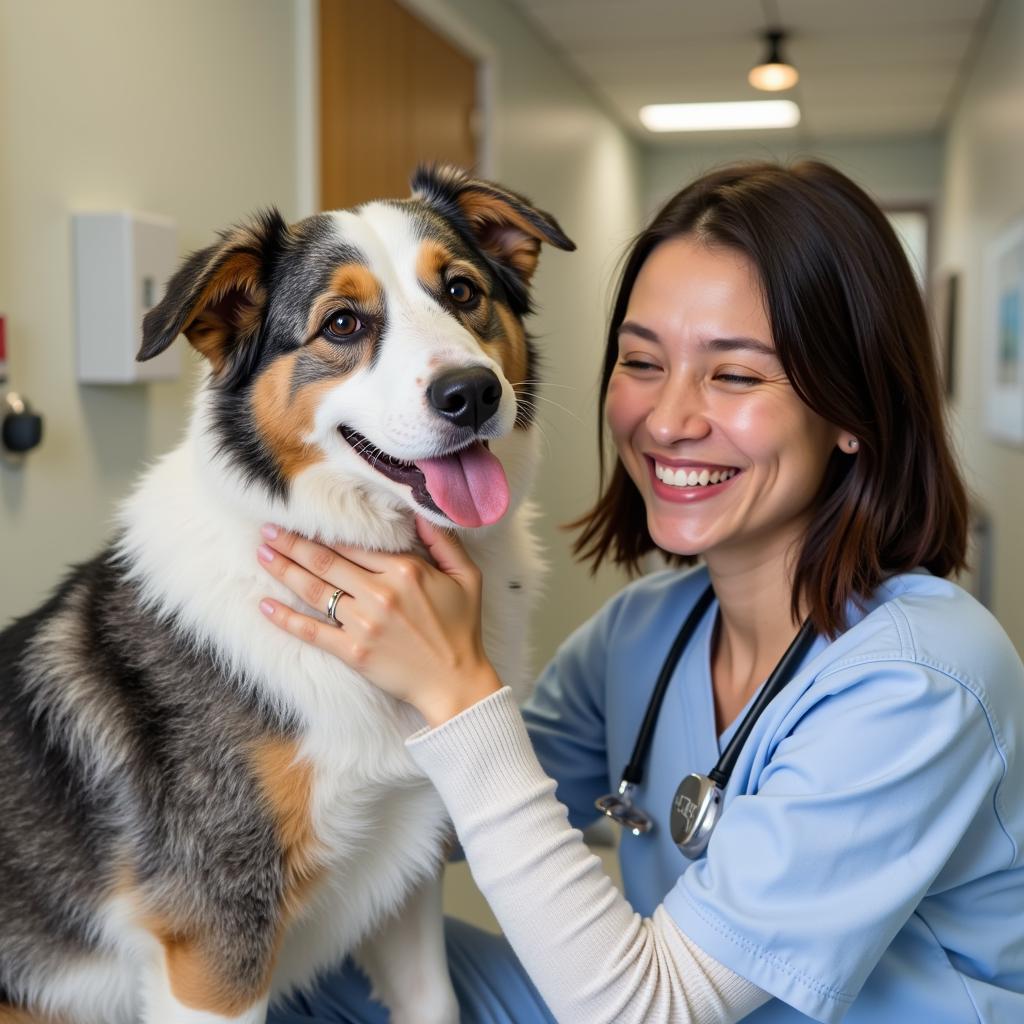 Happy Pet Owner at Angell Pet Hospital