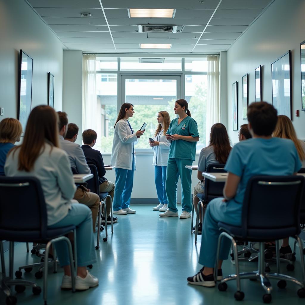 Medical students at Arnau de Vilanova Hospital