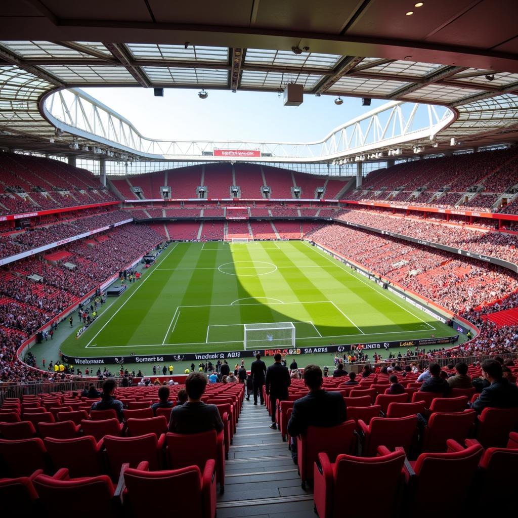 Arsenal Hospitality Matchday View - Enjoy the game from prime seating with a stunning view of the pitch.