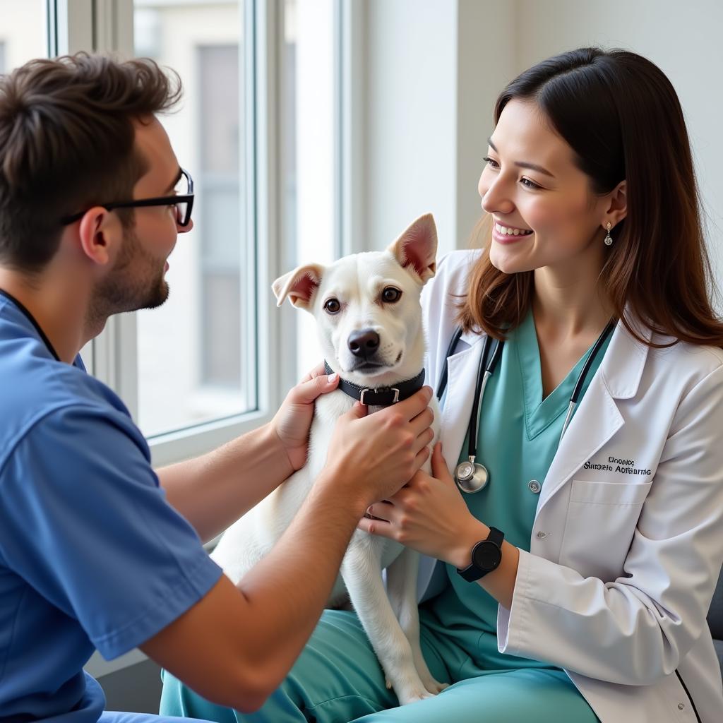 Pet Owner Asking Questions During a Veterinary Visit