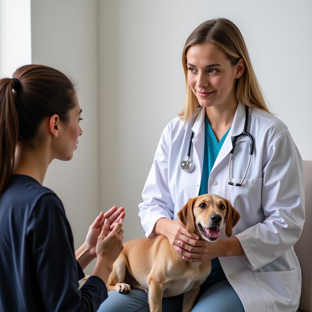 Pet Owner Asking Questions at a Fairview Heights Veterinary Clinic