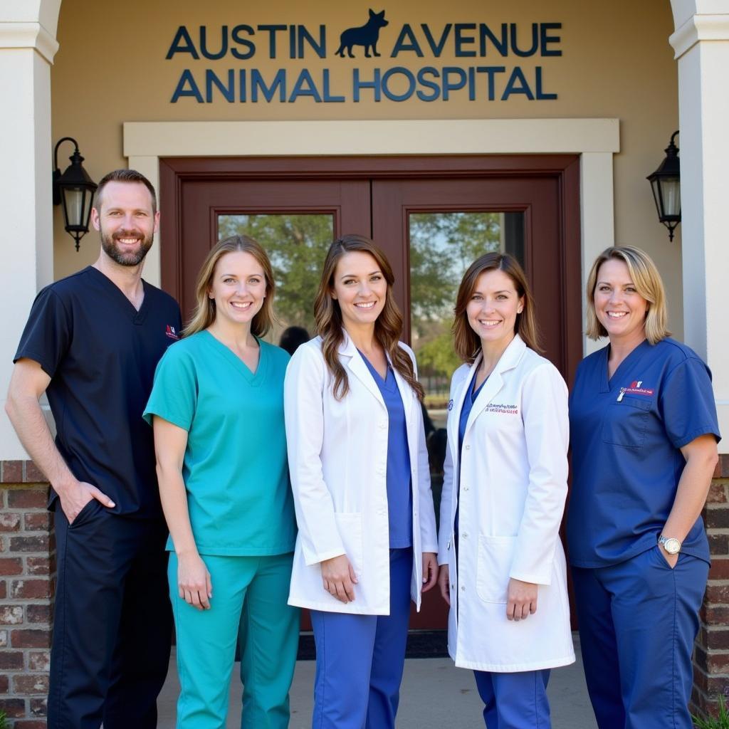 Veterinary team at Austin Avenue Animal Hospital