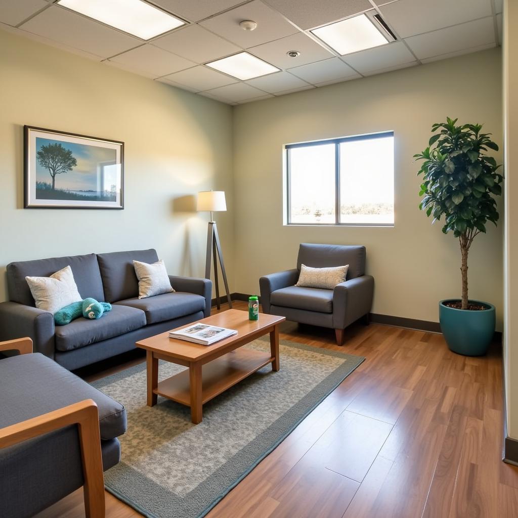 Comfortable and welcoming waiting area at San Jose Pet Hospital