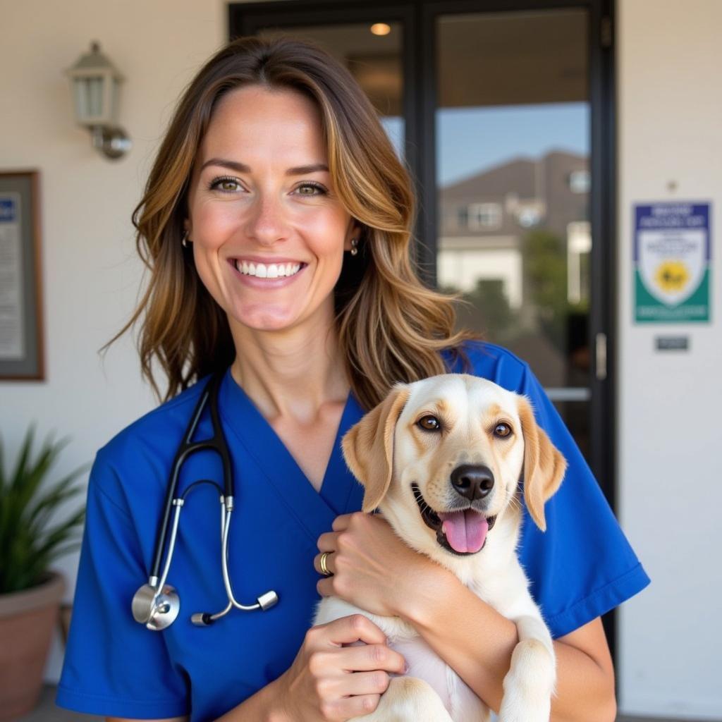 Happy Pet Owner with Their Healthy Pet at Beltway Animal Hospital Towson