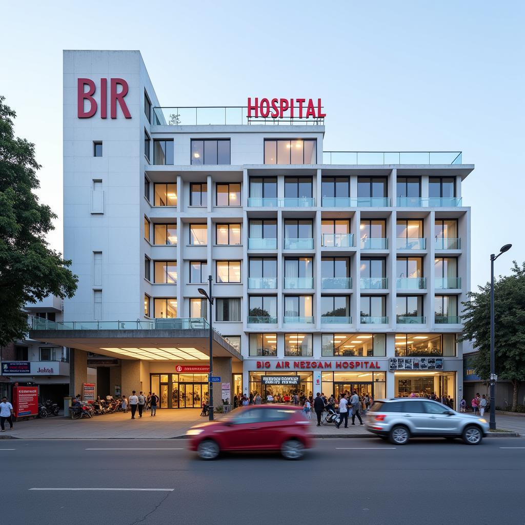 Bir Hospital Kathmandu Exterior View Busy Street