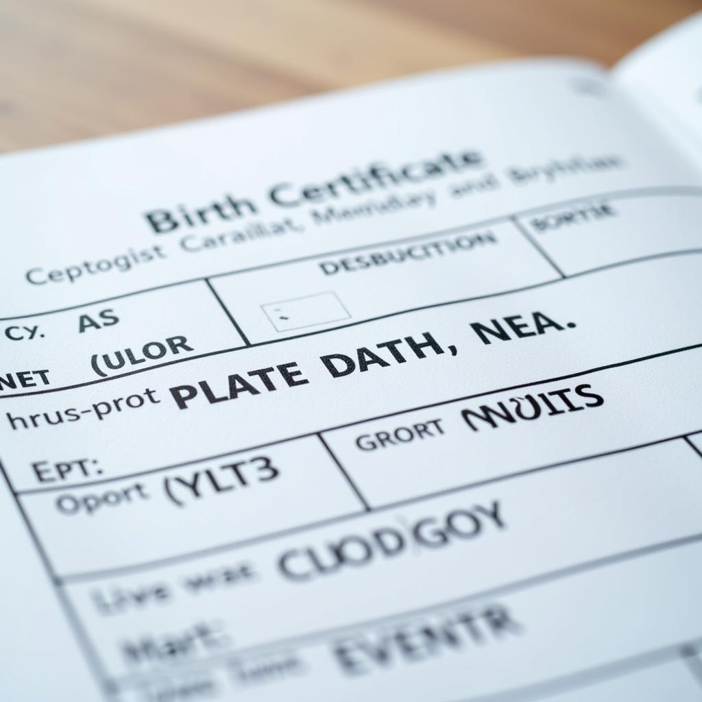 Birth Certificate Information Fields