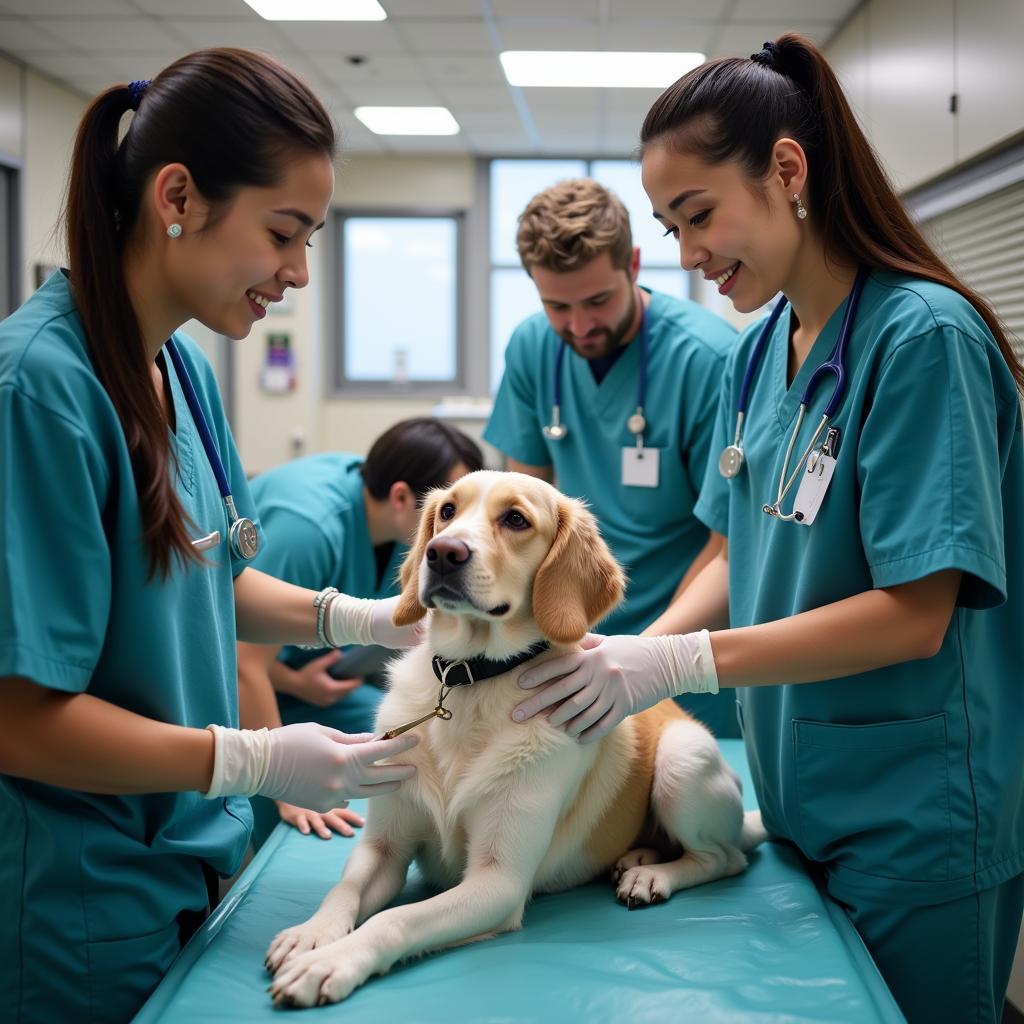 Veterinary team providing emergency care to a pet at Blackbob Pet Hospital Olathe