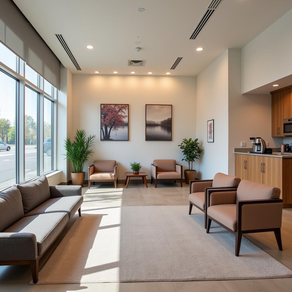 Comfortable waiting area in a blanding hospital