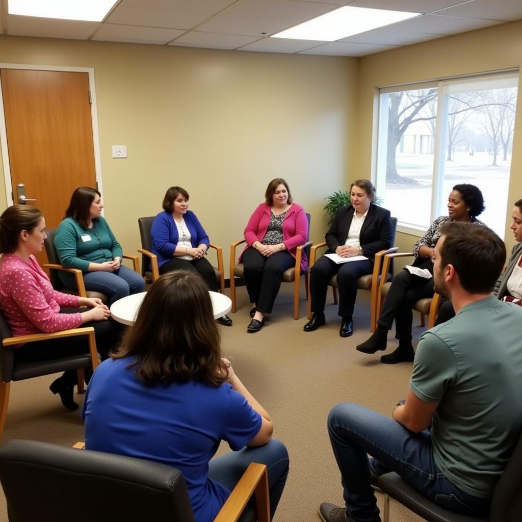 Support group meeting at Blount Memorial Breast Center