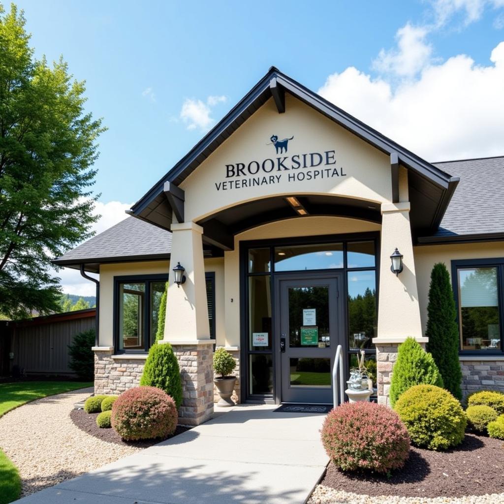 Exterior view of Brookside Veterinary Hospital in Gig Harbor