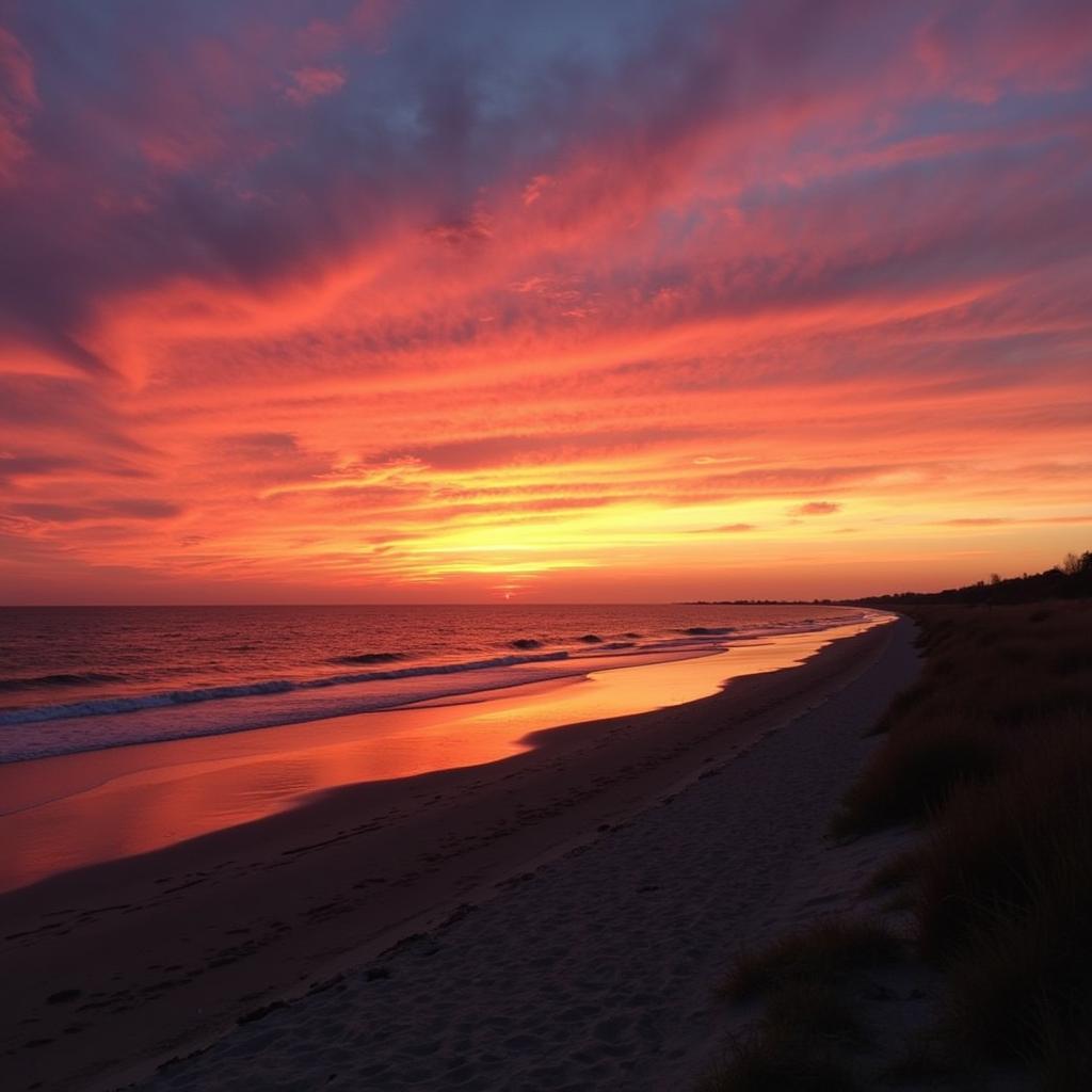 Stunning sunset view over the beach in Cape May during Hospitality Night