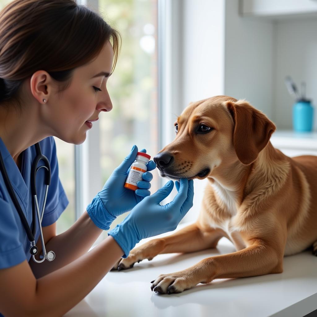 Dog receiving compassionate care at a care first animal hospital