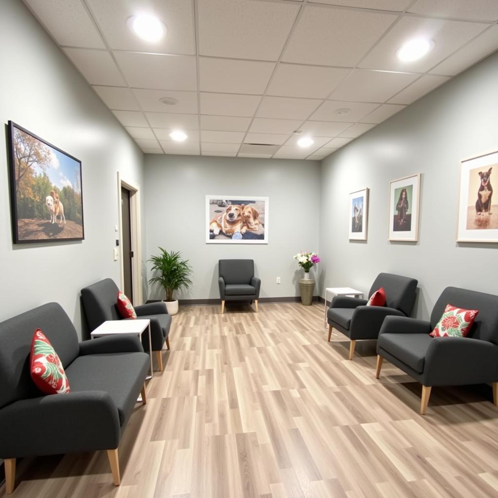 Comfortable and welcoming waiting area at CareFirst Animal Hospital