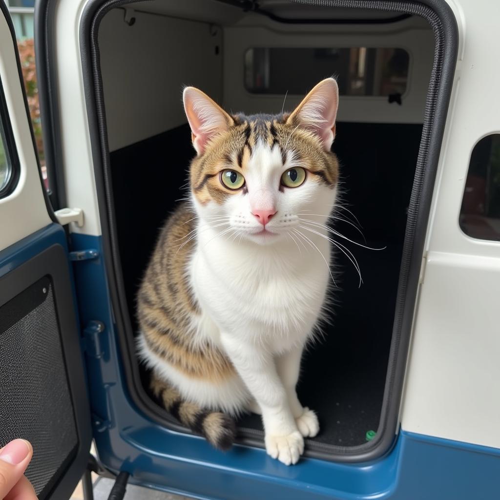 Cat in Carrier Ready for Vet Visit in Hamburg