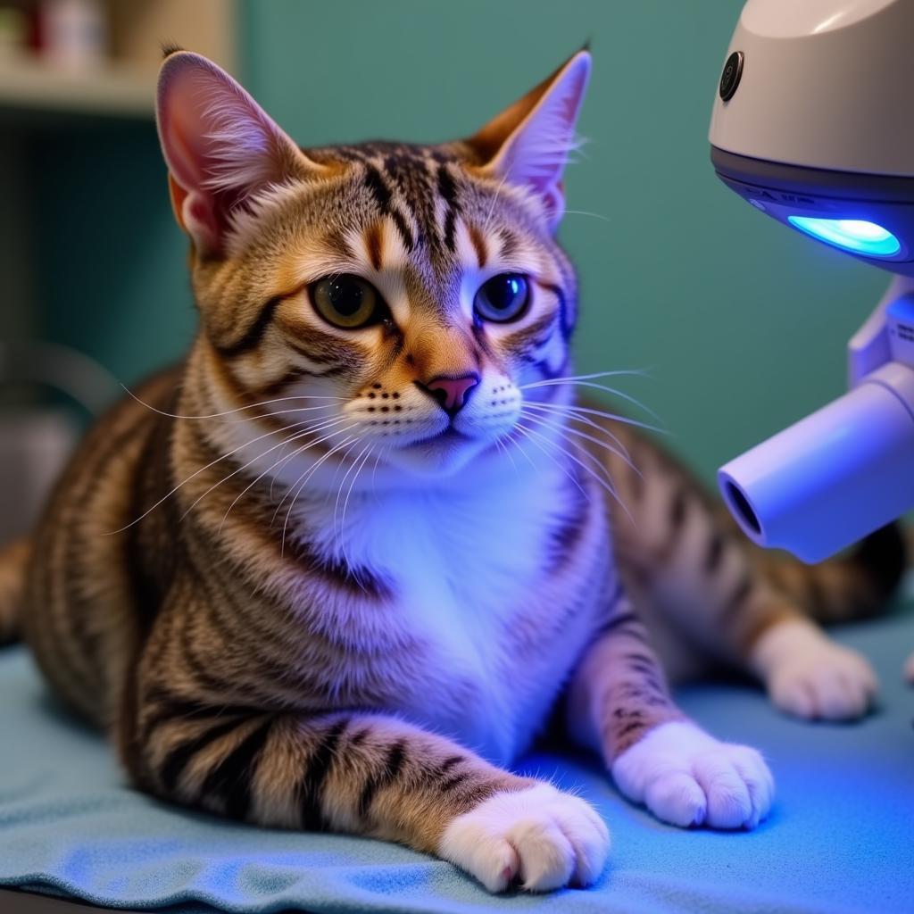 Cat Receiving Laser Therapy in Palm Harbor