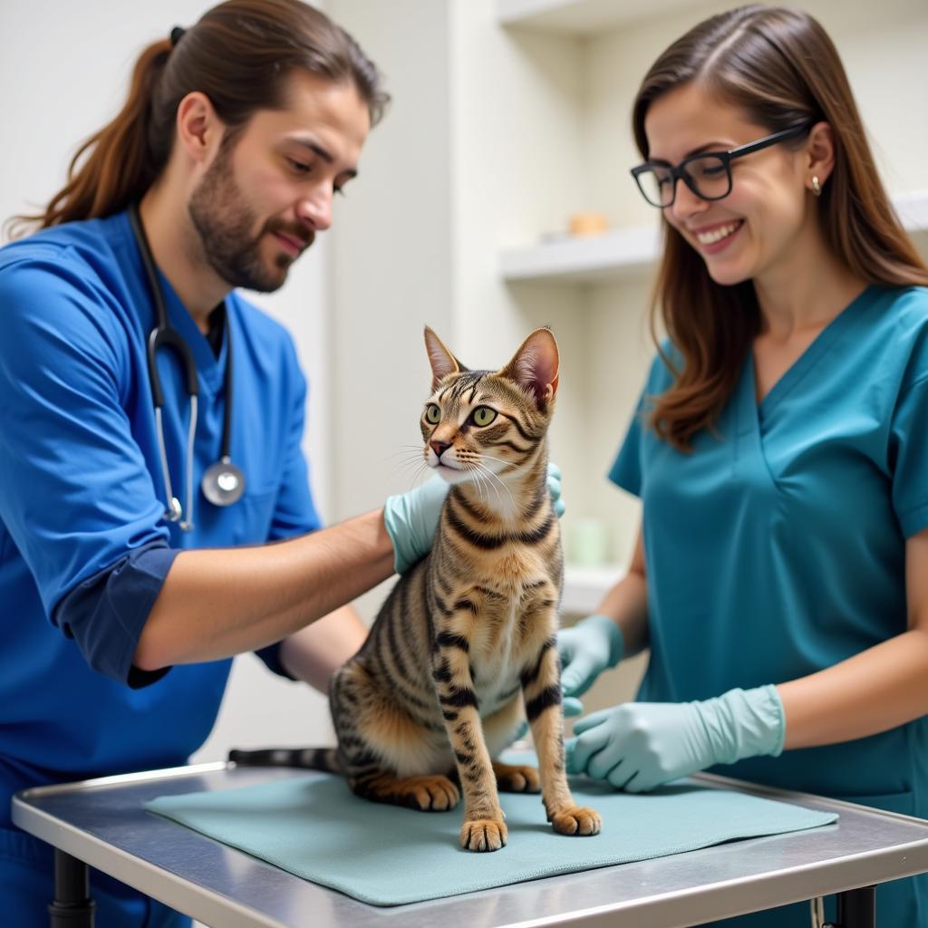 Cat Comfortably Receiving Treatment at Annandale Animal Hospital