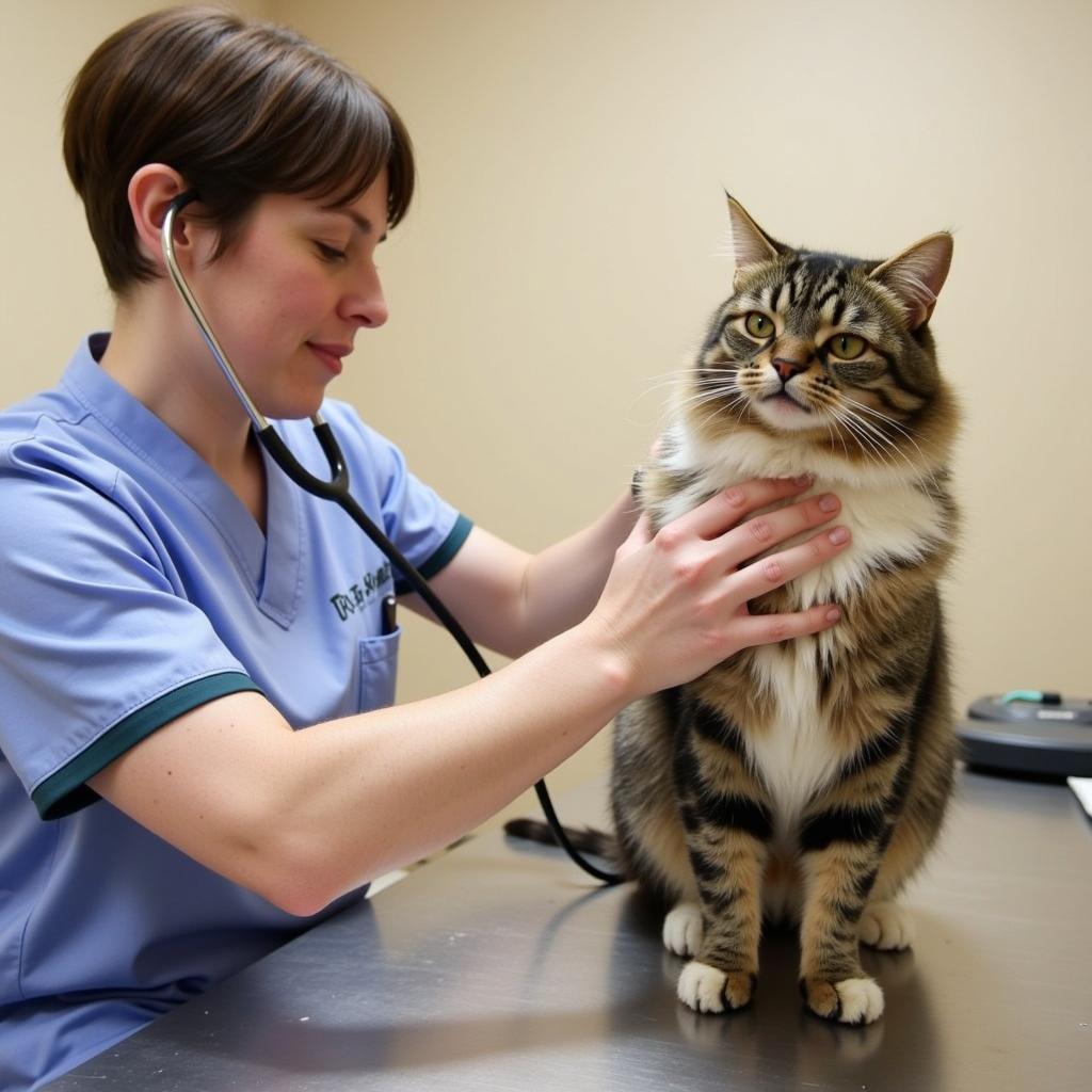 Cat Undergoing Checkup at Troy Veterinary Clinic