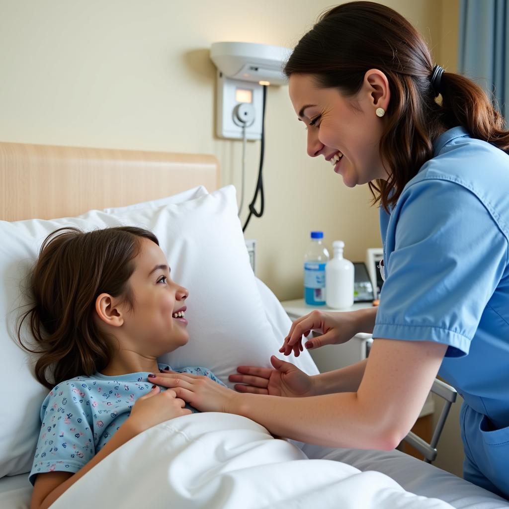 Child Receiving Care from a Pediatric Nurse