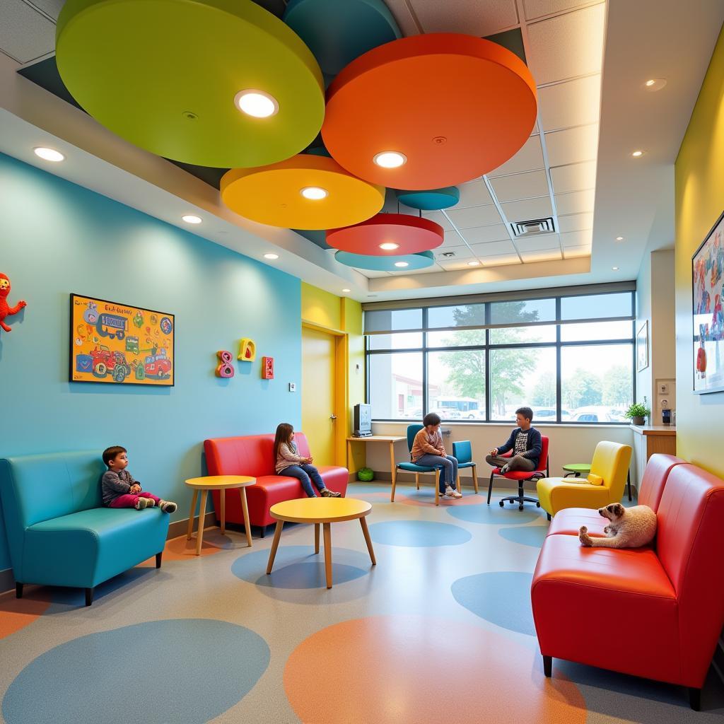 Bright and welcoming waiting area in a children's hospital