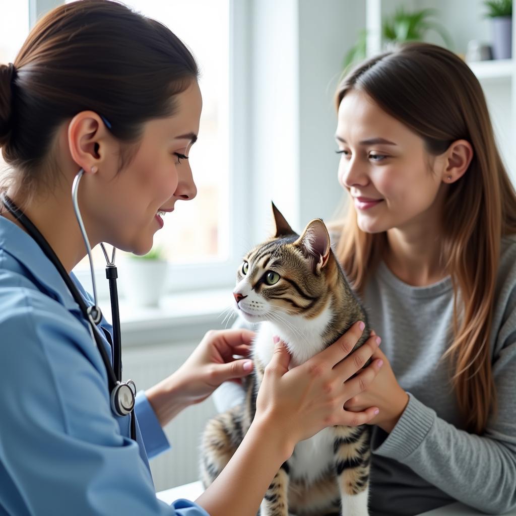 Veterinarian Examining a Cat in Clayton, NC