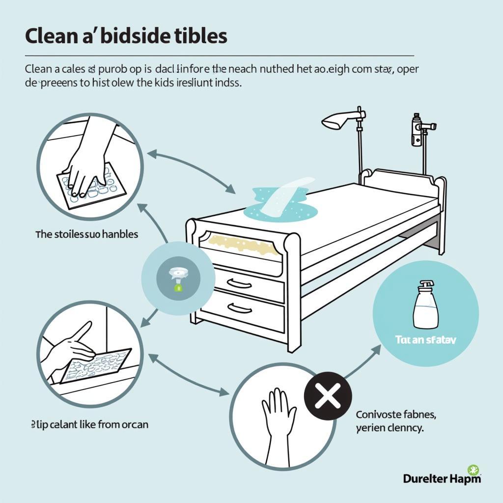 Cleaning and Maintaining a Hospital Bedside Table