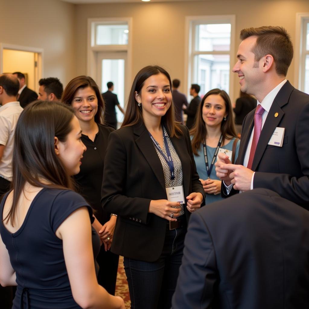 Students Networking at a Columbia Hospitality Academy Industry Event