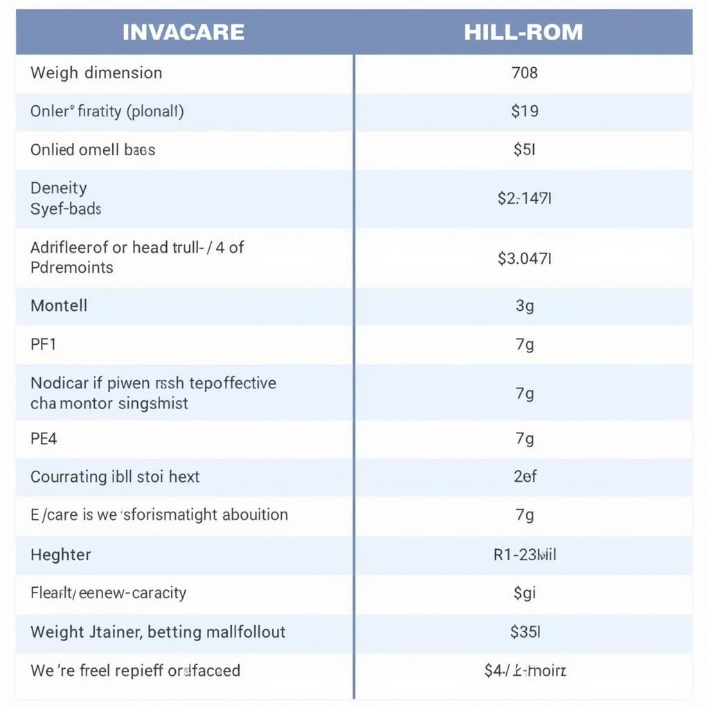 Comparison of Invacare and Hill-Rom Hospital Beds