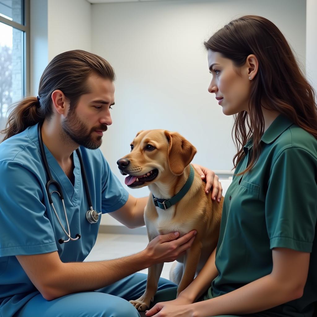 Concerned Pet Owner Talking to Veterinarian in Chicago