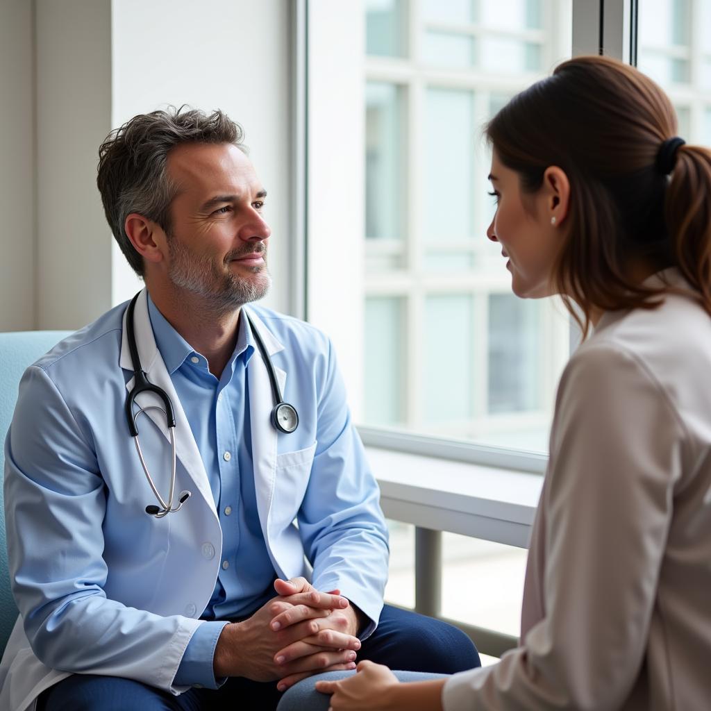 Doctor Consulting Patient in Hospital