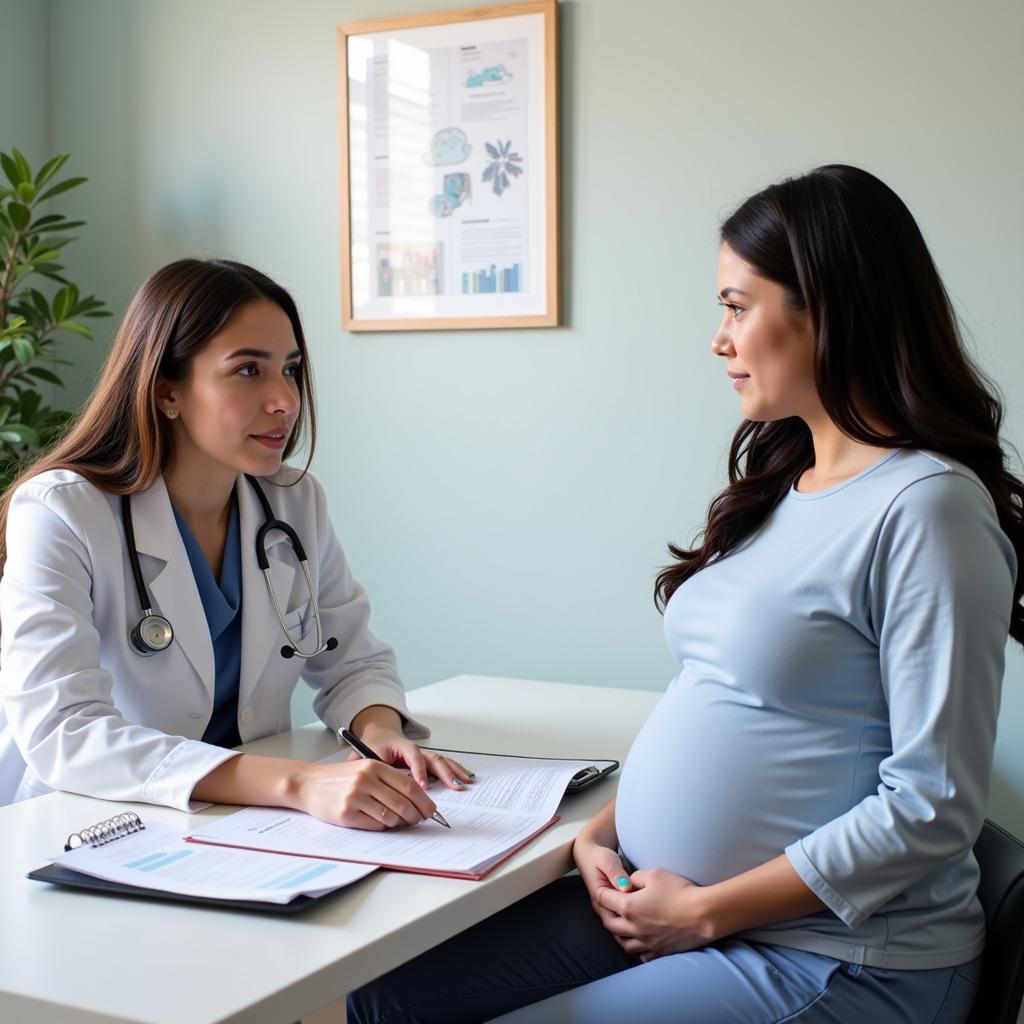 Doctor Consulting Pregnant Woman