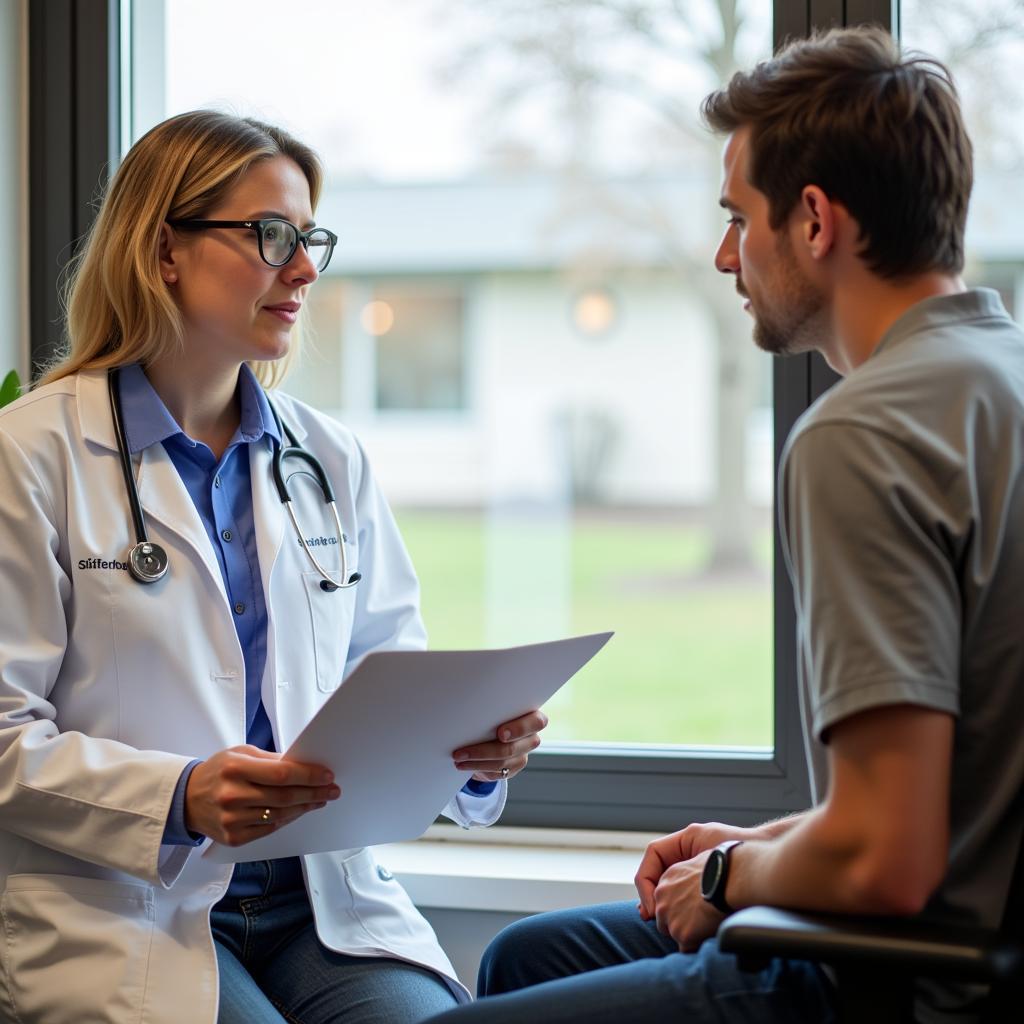 Doctor Explaining Discharge Instructions