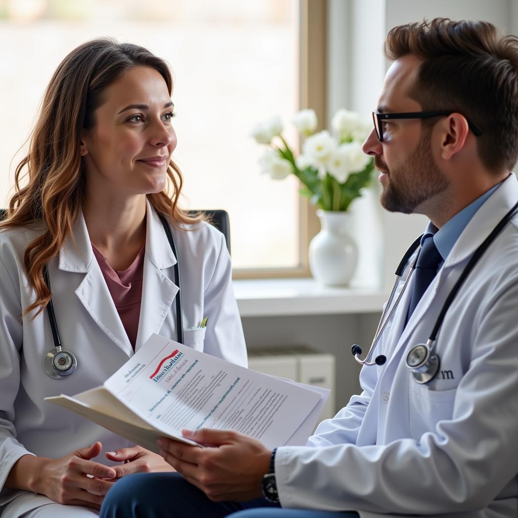 Doctor Consulting with Patient about Dalhart Hospital Options