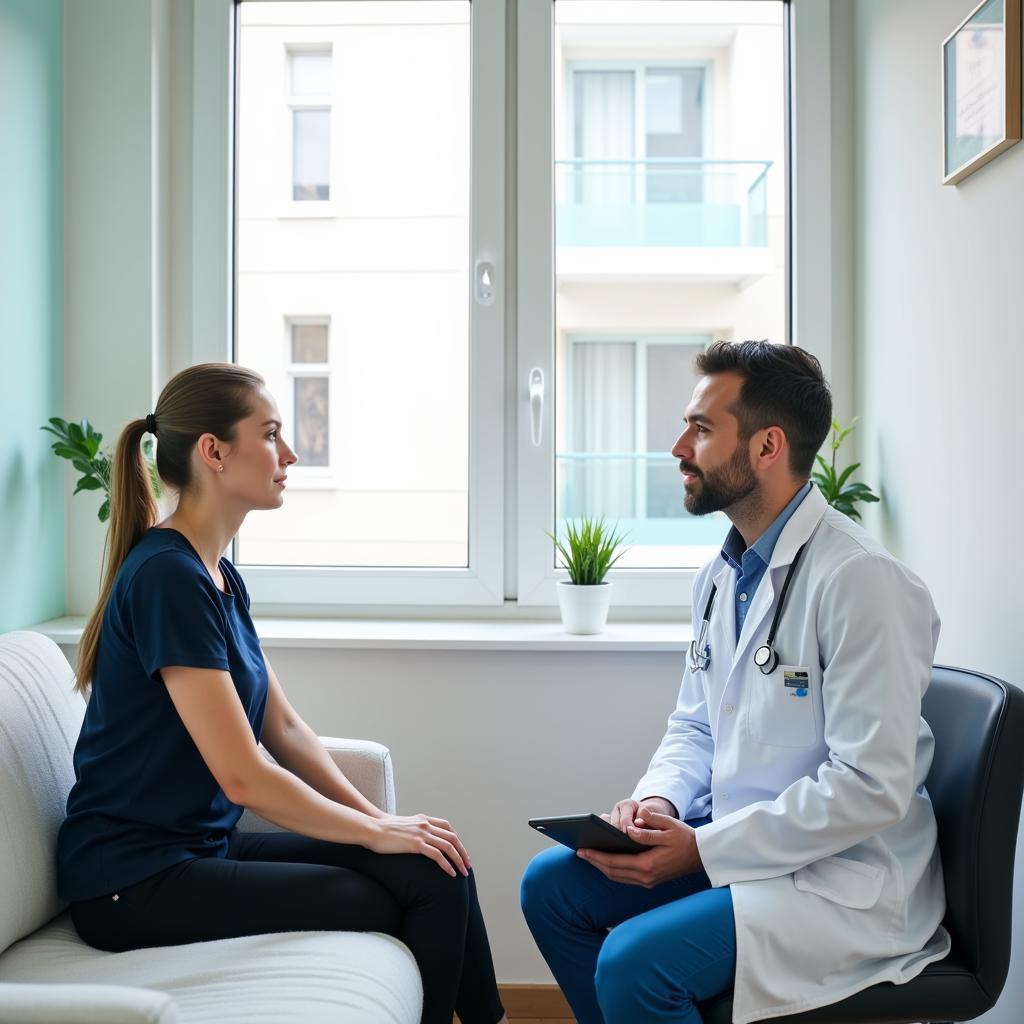 Doctor and Patient Consultation in Valencia Hospital