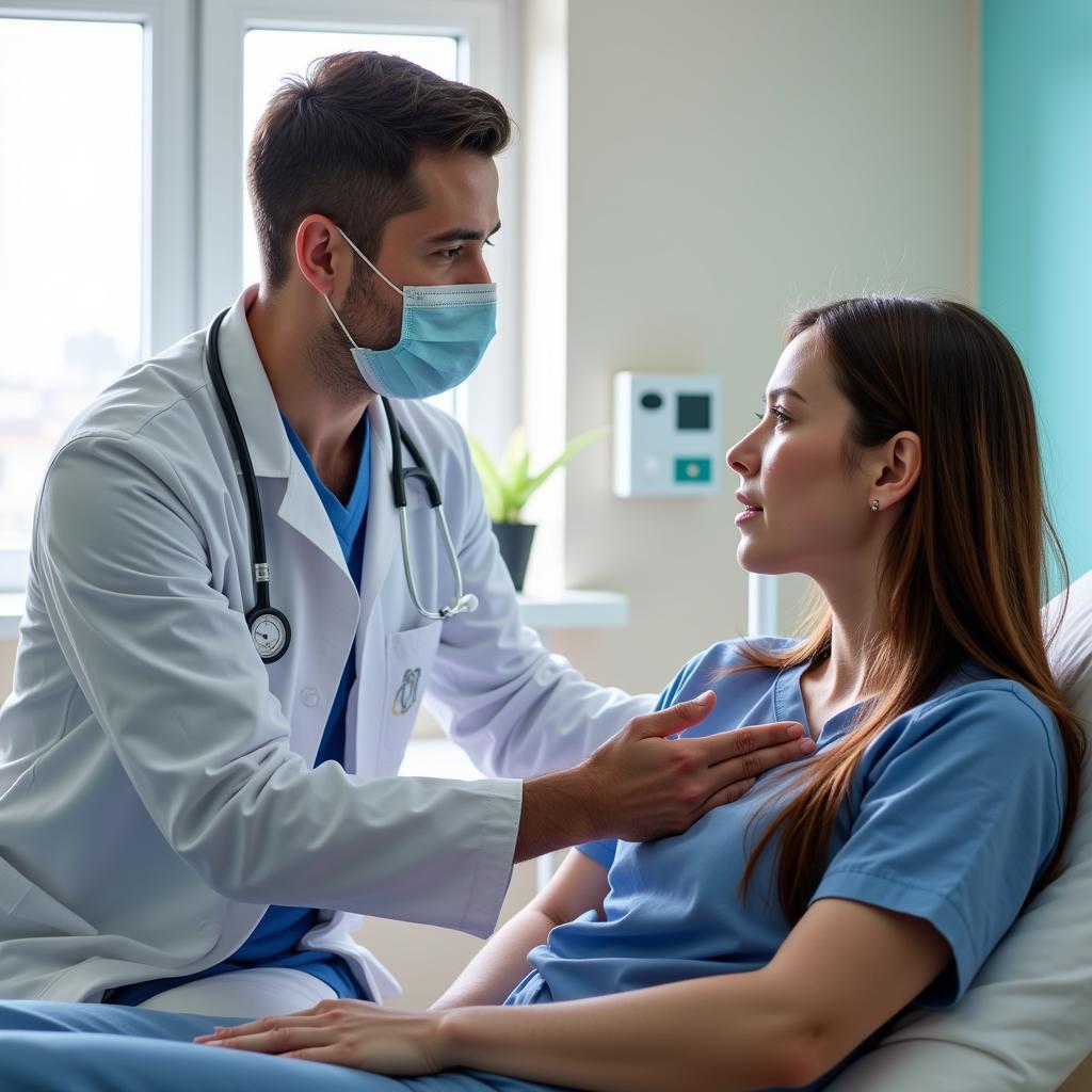 Doctor interacting with a patient