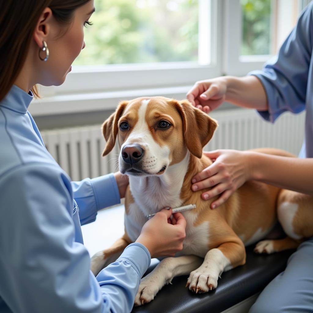 Dog Receiving a Vaccine at a Waterbury, CT Vet