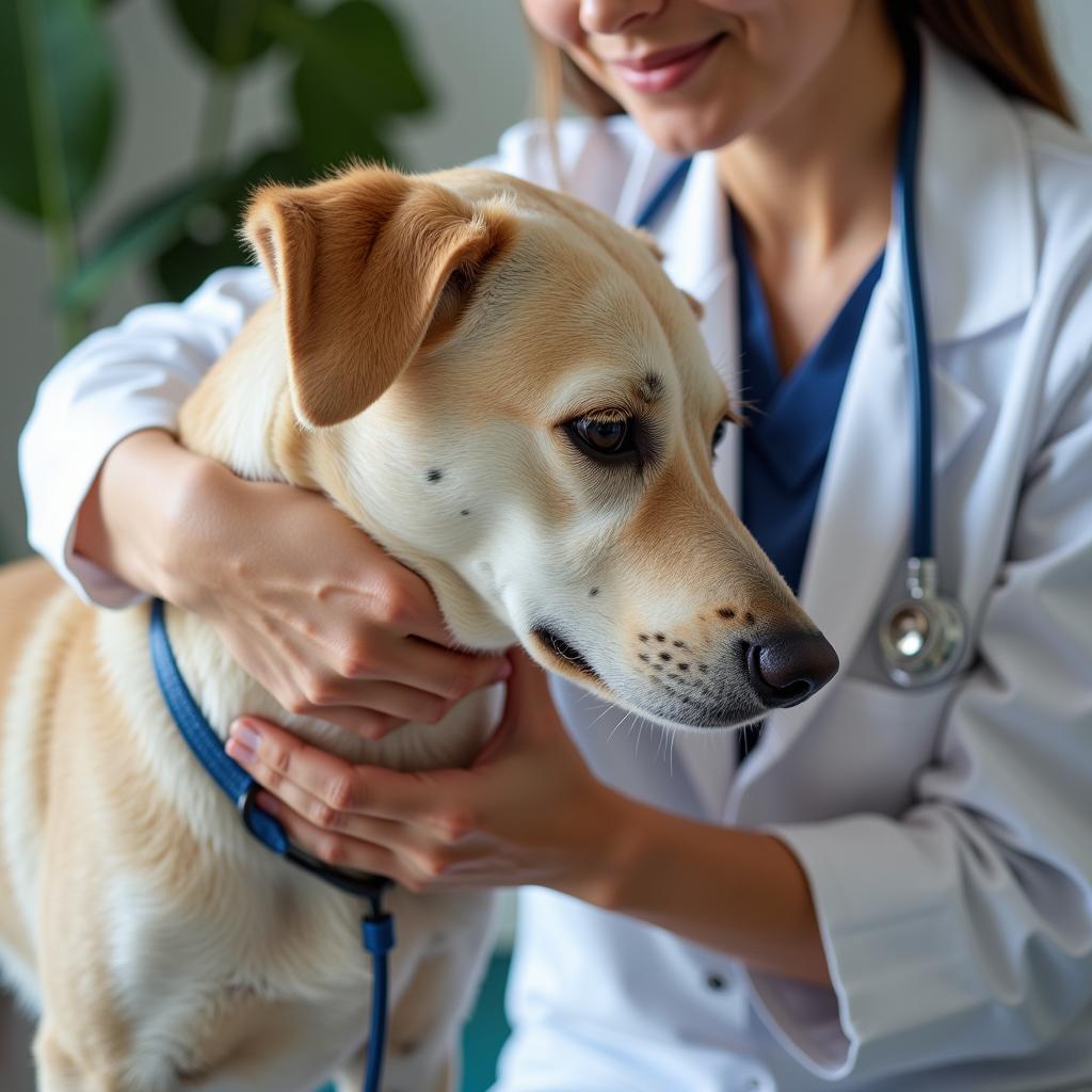 Dog receiving veterinary care in Maumee, Ohio