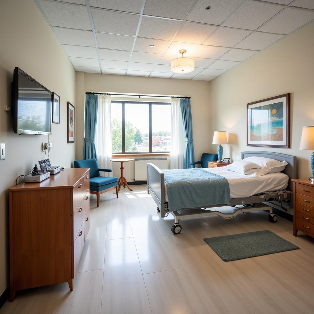 Patient room at the Dorn VA Medical Center